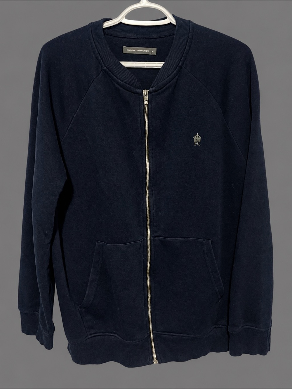 French Connection Navy Zip-Up Sweater